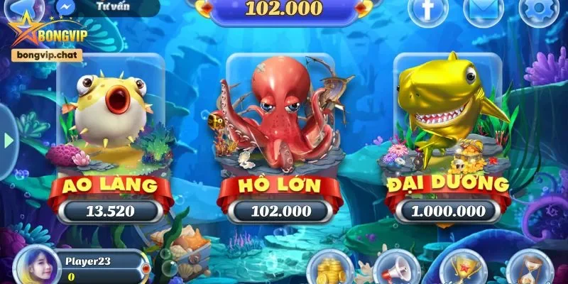 Danh sách các phòng game có mặt trong bắn cá H5